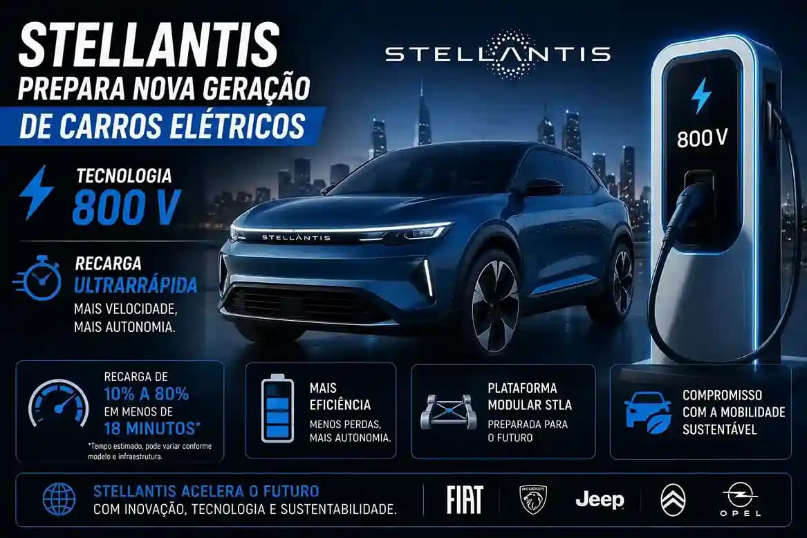 O que muda nos elétricos 800 V da Stellantis em 2026 Brasil