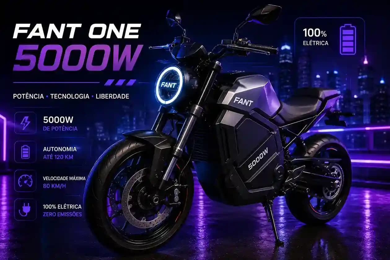 Fant One 5000W: moto elétrica potente e autonomia 2026 Brasil
