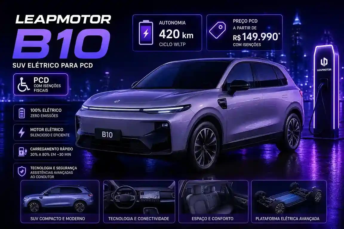 Leapmotor B10: SUV elétrico PCD preço e autonomia 2026 Brasil