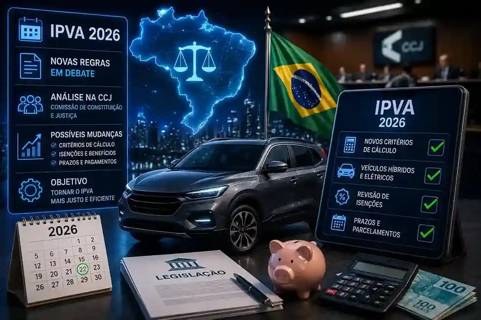 O que muda no IPVA 2026 Brasil: novas regras debatidas pela CCJ