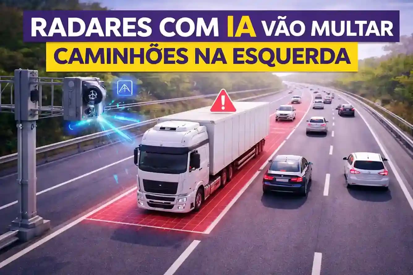Radares com IA vão multar caminhões na esquerda: entenda a nova regra