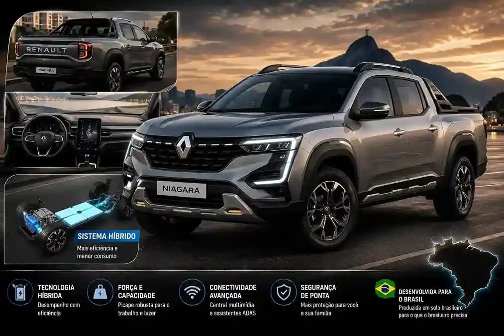 O que esperar da Renault Niagara: picape híbrida estreia em 2026 no Brasil