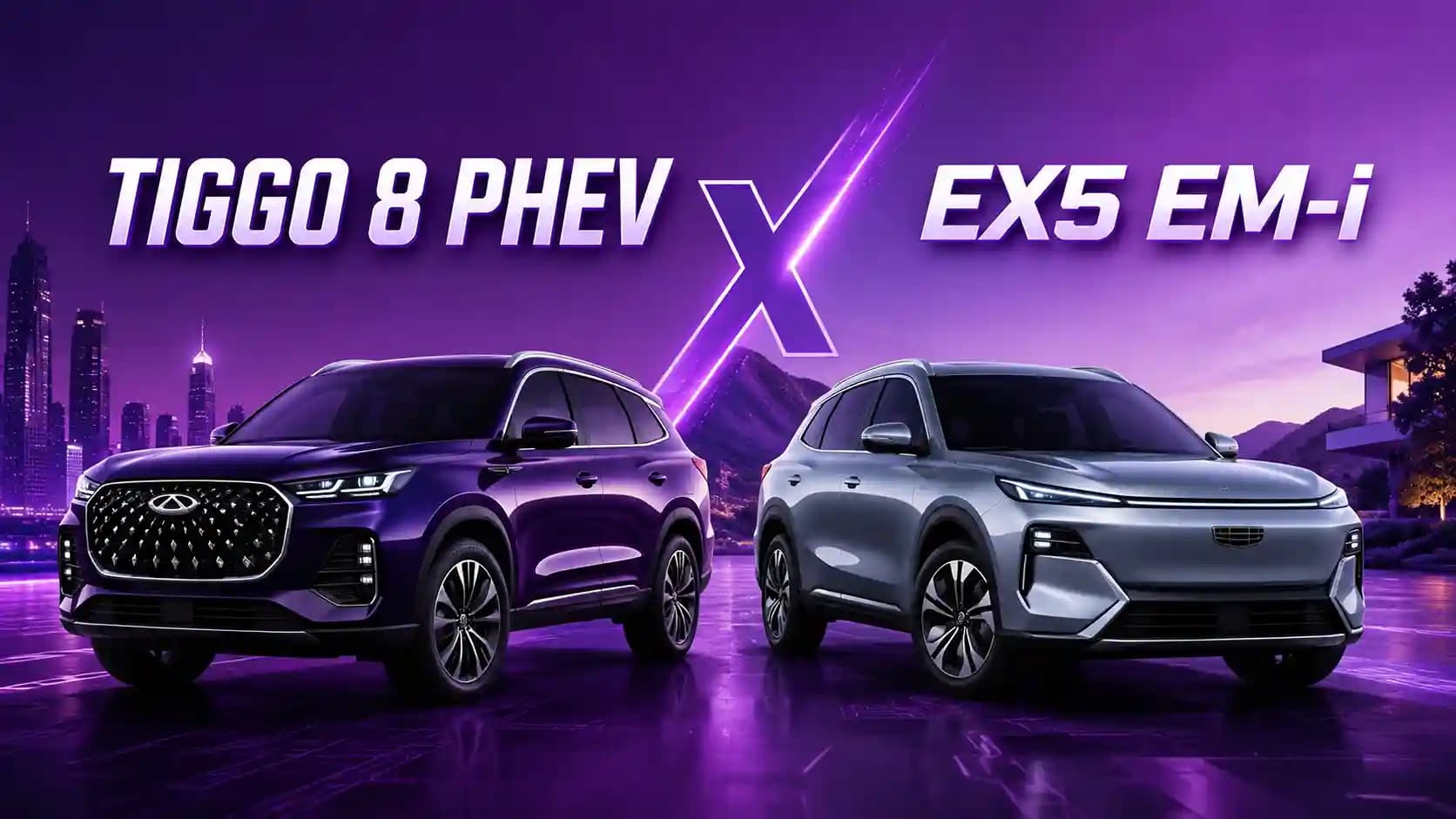 Tiggo 8 PHEV x EX5 EM-i: o que cada híbrido PHEV entrega pelo preço?